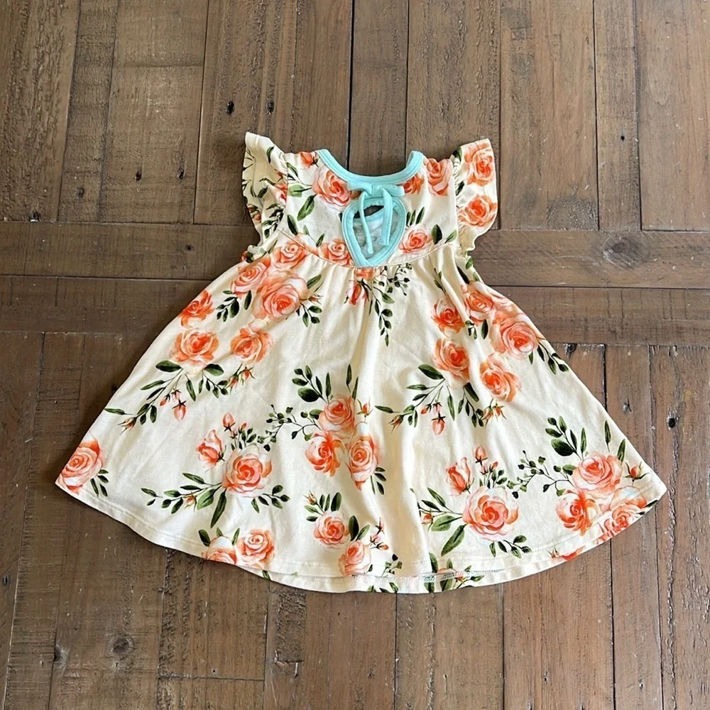 Free birdies bamboo orange rose twirl dress